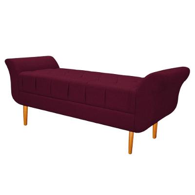 Recamier Estofado Ari 160cm Queen Size Suede Bordô
