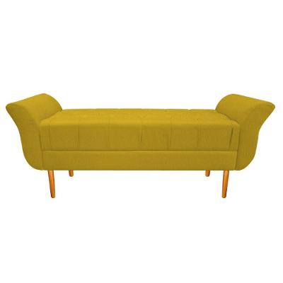 Recamier Estofado Ari 140cm Casal Suede Amarelo