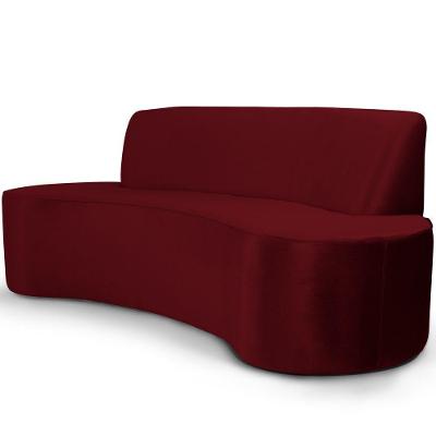 Sofá 3 Lugares 230 cm Bélgica Veludo Marsala
