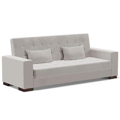 Sofá Cama Decorativo 210Cm Beesley Veludo Cinza - Gran Belo
