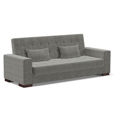 Sofá Cama Decorativo 210Cm Beesley Suede Grafite - Gran Belo