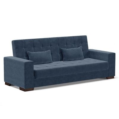 Sofá Cama Decorativo 210Cm Beesley Suede Azul Marinho