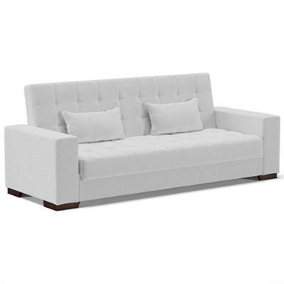 Sofá Cama Decorativo 210Cm Beesley Linho Cinza - Gran Belo