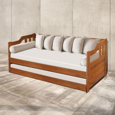 Sofá Cama Atraente Moveis Castanho - Cor: Marrom