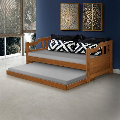 Sofá Cama Atraente Moveis Imbuia - Cor: Marrom