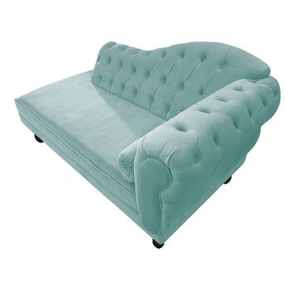 Diva Recamier Diana 160cm Lado Esquerdo Suede Azul Tiffany