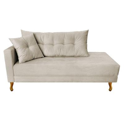 Recamier Azura 140cm Com Almofada Lado Direito Suede Cor Bege