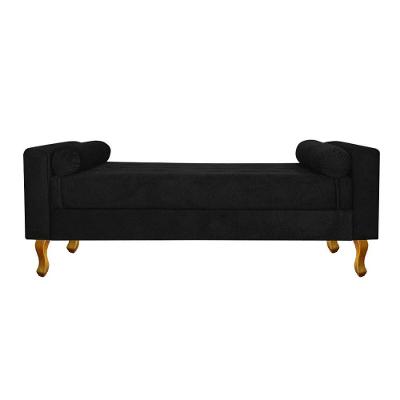 Recamier Baú Félix Solteiro 100cm Suede Preto