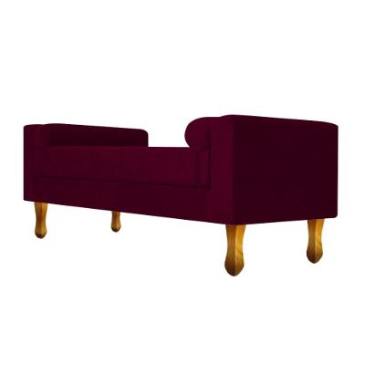 Recamier Félix Casal 140cm Suede Bordô