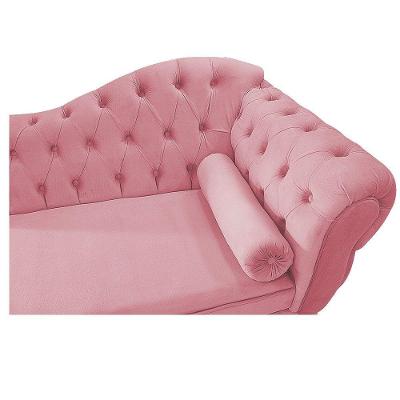 Recamier Diana 160cm Lado Esquerdo Suede Rosa Bebê