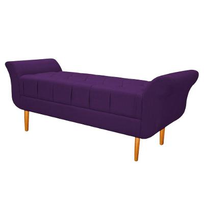 Recamier Estofado Ari 100cm Solteiro Suede Roxo