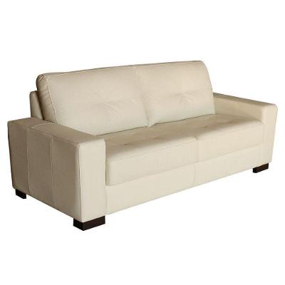 Sofá 3 Lugares Sala de Estar 200cm Milão Couro Off White Gran Belo