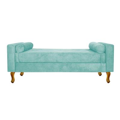 Recamier Félix Solteiro 120cm Suede Azul Tiffany