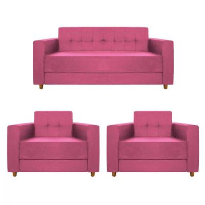 Kit Sofá 2 Lugares e 2 Poltronas Denver Corano Pink
