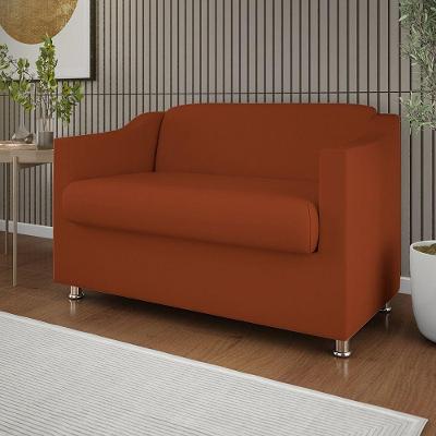 Namoradeira Elegante Sala, Quarto Suede Balaqui Decor terracota