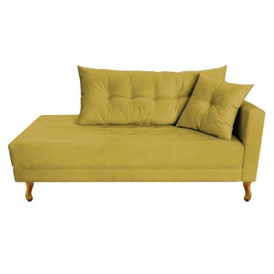 Recamier Azura 185cm Com Almofada Lado Esquerdo Suede Cor Amarelo