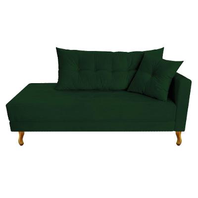 Recamier Azura 140cm Com Almofada Lado Esquerdo Suede Cor Verde