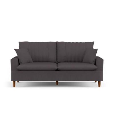 Sofá 3 Lugares 200cm Com Almofadas Veras D05 Suede Cinza