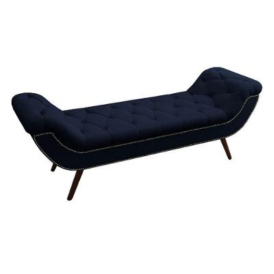 Recamier Divã Odessa P04 195 Cm Suede Azul Marinho
