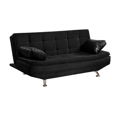 Sofá Cama Valencia 3 Lugares Reclinável Corano Preto - Speciale Home Preto