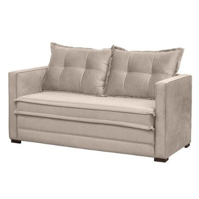 Sofá Cama Casal Articulável 2 Lugares Londres Suede Bege - D'monegatto