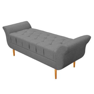 Recamier Estofado Ari 100 Cm Solteiro Corano Cinza - Doce Sonho Móveis