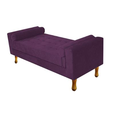 Recamier Baú Félix Solteiro 100cm Suede Roxo