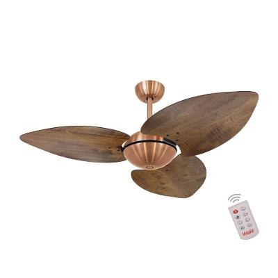 Ventilador De Teto Cobre 3 Pás Rádica Imbuia 127V