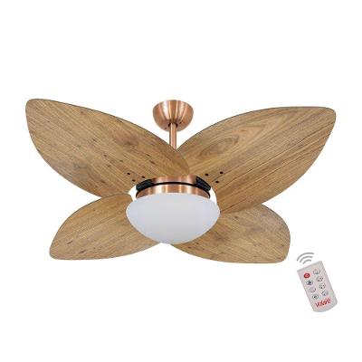 Ventilador De Teto Cobre 4 Pás Rádica Freijó 220V