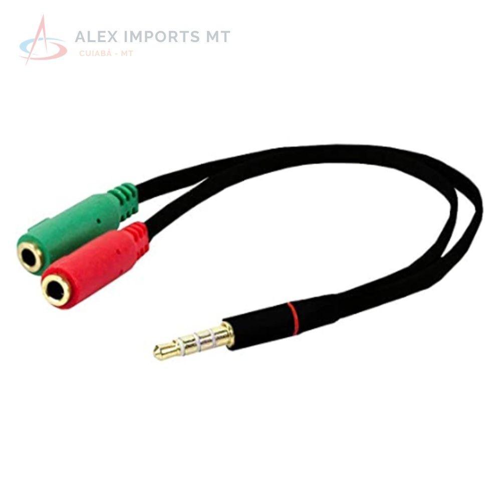 Cabo Adaptador De Áudio Headset P2 X P3 Pra Ps4 Xbox One Pc - 2