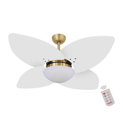 Ventilador De Teto Dourado 4 Pás Branco 127V C/ Controle