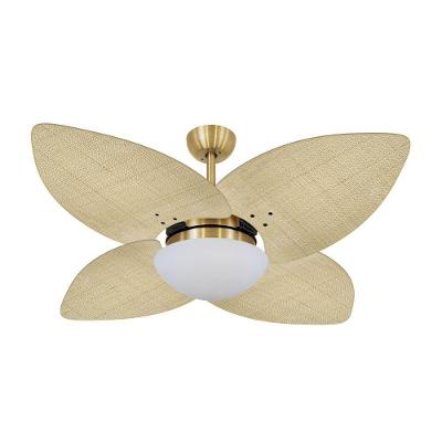 Ventilador De Teto Dourado 4 Pás Palmae Natural 127V