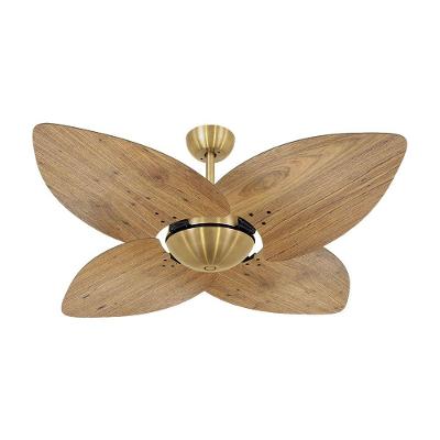 Ventilador De Teto Dourado 4 Pás Rádica Freijó 127V