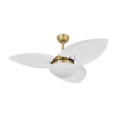 Ventilador De Teto Kovalski Dourado 3 Pás Palmae Branco 127V