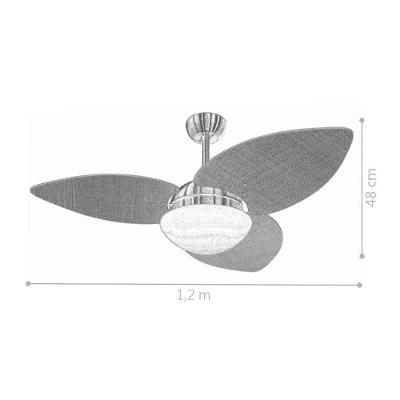 Ventilador De Teto Kovalski Cobre 3 Pás Rádica Freijó 220V