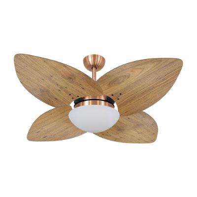 Ventilador De Teto Kovalski Cobre 4 Pás Rádica Freijó 127V