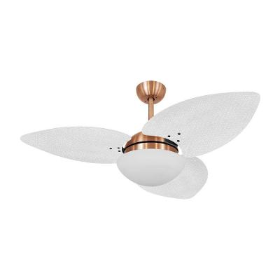 Ventilador De Teto Kovalski Cobre 3 Pás Palmae Branco 220V