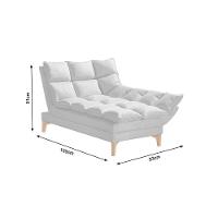 Chaise Um Braço Lado Esquerdo Pés De Madeira Maciça 93Cm Veludo Azul Marinho Cor: Azul Marinho - 2