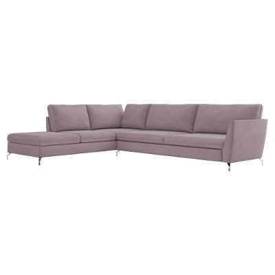 Sofá de Canto Esquerdo 302cm Olívia Suede Rosê Gran Belo
