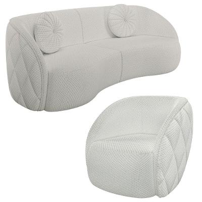 Sofá Decorativo 3 Lugares 240cm Com Almofadas E Poltrona Zion M22 Linho Cru - Mpozenato