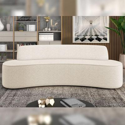 Sofá Decorativo 3 Lugares 180Cm Bélgica Curvo Linho Bege G15 - Gran Belo