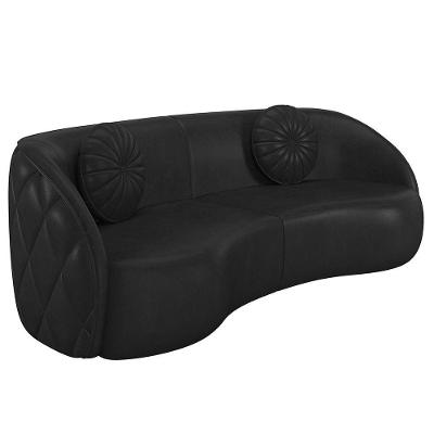 Sofá Decorativo Com Almofadas 3 Lugares 288cm Tressê Zion M22 Sintético Preto - Mpozenato