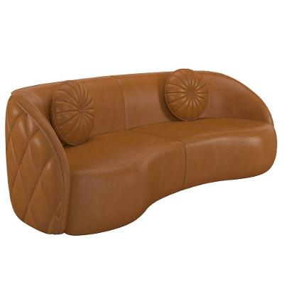 Sofá Decorativo Com Almofadas 3 Lugares 288cm Tressê Zion M22 Sintético Caramelo - Mpozenato