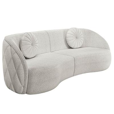 Sofá Decorativo Com Almofadas 3 Lugares 288cm Tressê Zion M22 Bouclê Branco - Mpozenato