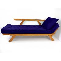 Sofá Japão Futon Acquablock Azul Royal Madeira Cor Mel - 6