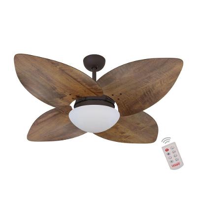 Ventilador De Teto Marrom 4 Pás Rádica Imbuia 127V
