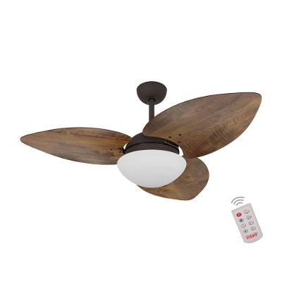 Ventilador De Teto Marrom 3 Pás Rádica Imbuia 220V
