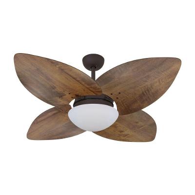 Ventilador De Teto Marrom 4 Pás Rádica Imbuia 220V