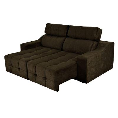 Sofa 3 Lugares Top Lubeck 210 Retrátil E Reclinável Com Molas Marrom - Ws Estofados