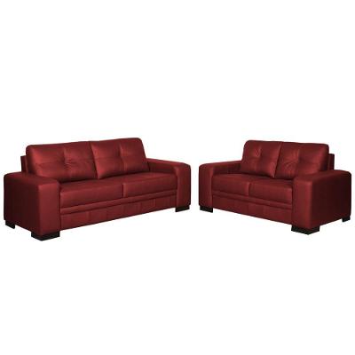 Sofá 2 e 3 Lugares Milano Couro Vermelho Gran Belo